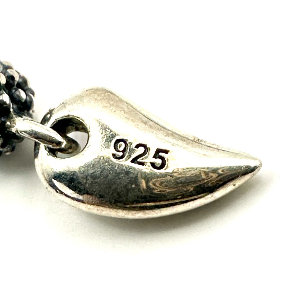 Lagos Caviar Silver Beaded Puffed Heart Pendant w/ Leather Cord RARE - Picture 12 of 12